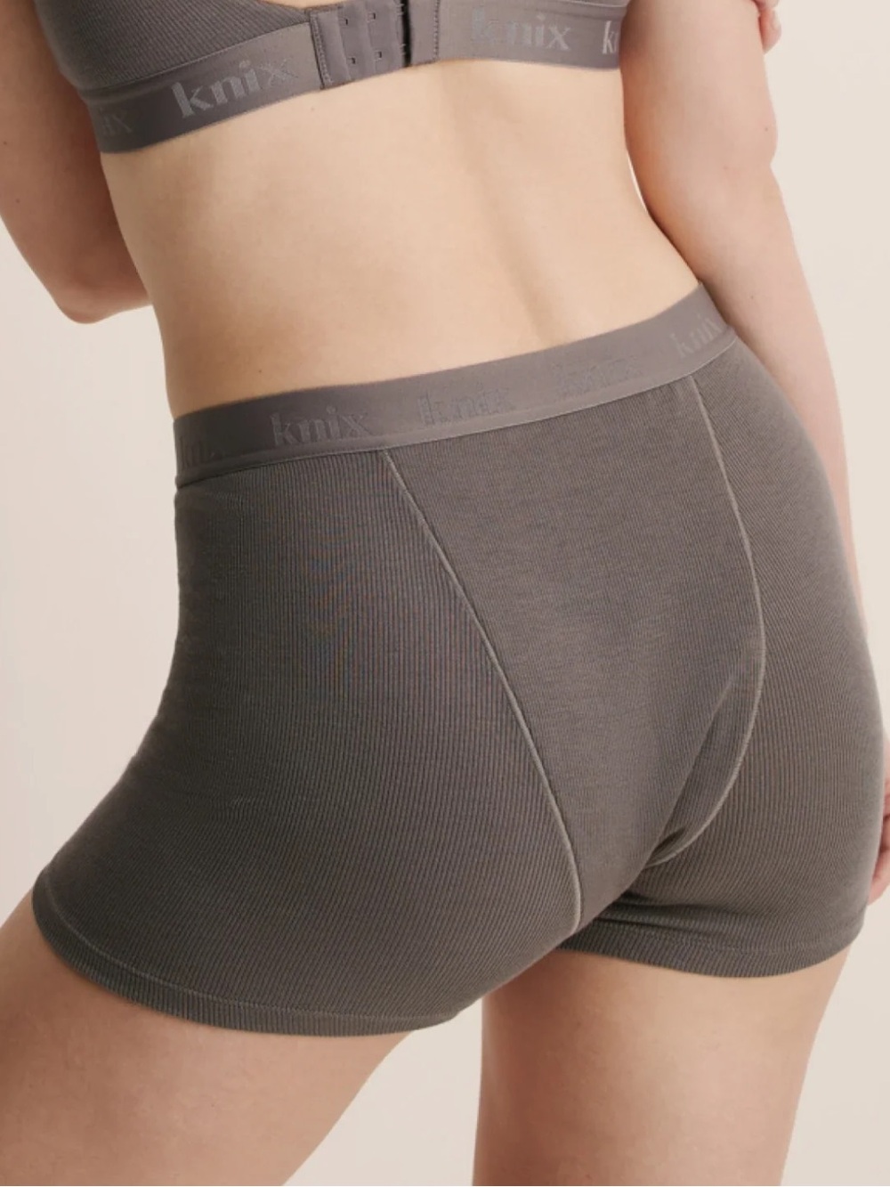 Knix Leakproof Logo Modal Rib Boxer Brief - Picture 4 of 8